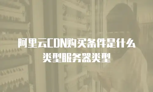 阿里云CDN购买条件是什么类型服务器类型
