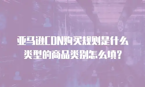 亚马逊CDN购买规则是什么类型的商品类别怎么填？