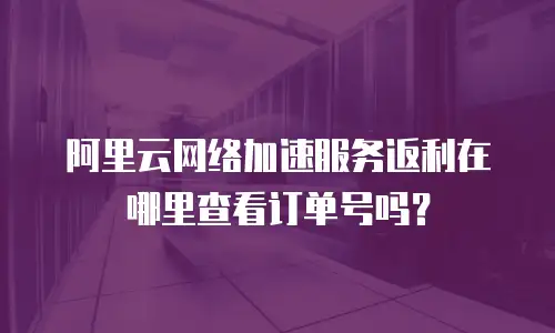 阿里云网络加速服务返利在哪里查看订单号吗？