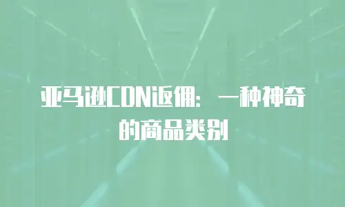 亚马逊CDN返佣：一种神奇的商品类别