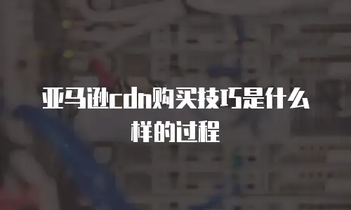 亚马逊cdn购买技巧是什么样的过程