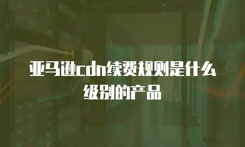亚马逊cdn续费规则是什么级别的产品
