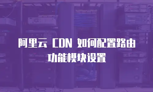 阿里云 CDN 如何配置路由功能模块设置