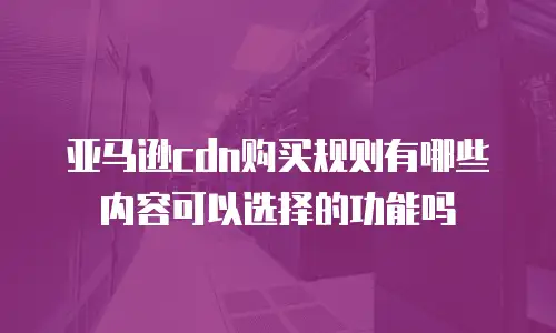 亚马逊cdn购买规则有哪些内容可以选择的功能吗