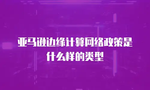 亚马逊边缘计算网络政策是什么样的类型