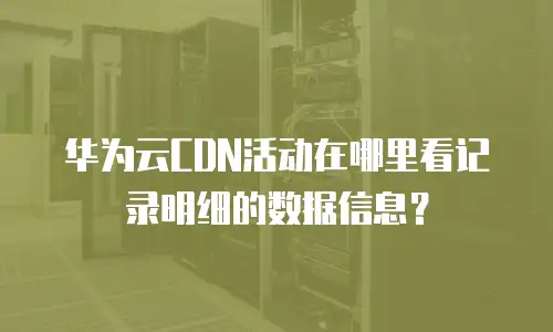 华为云CDN活动在哪里看记录明细的数据信息？