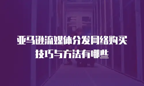 亚马逊流媒体分发网络购买技巧与方法有哪些