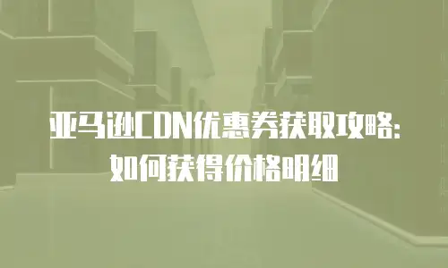 亚马逊CDN优惠券获取攻略：如何获得价格明细