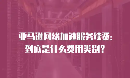 亚马逊网络加速服务续费：到底是什么费用类别？
