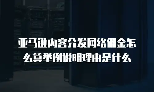 亚马逊内容分发网络佣金怎么算举例说明理由是什么