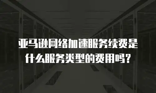 亚马逊网络加速服务续费是什么服务类型的费用吗？