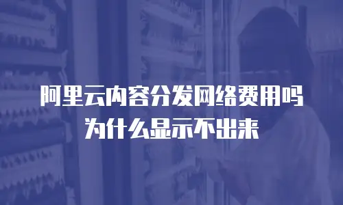 阿里云内容分发网络费用吗为什么显示不出来
