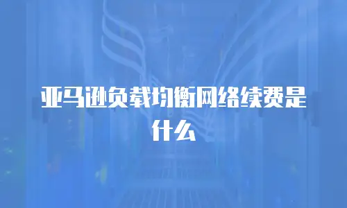 亚马逊负载均衡网络续费是什么