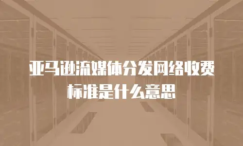 亚马逊流媒体分发网络收费标准是什么意思