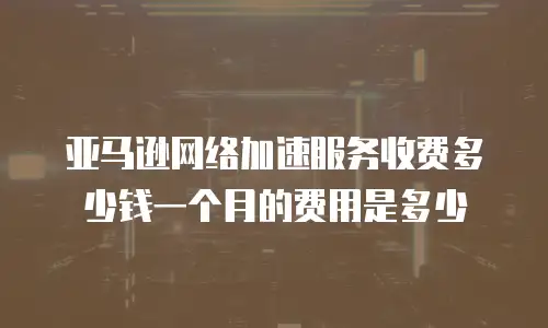 亚马逊网络加速服务收费多少钱一个月的费用是多少