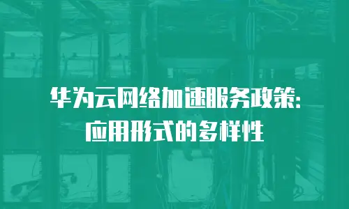 华为云网络加速服务政策：应用形式的多样性