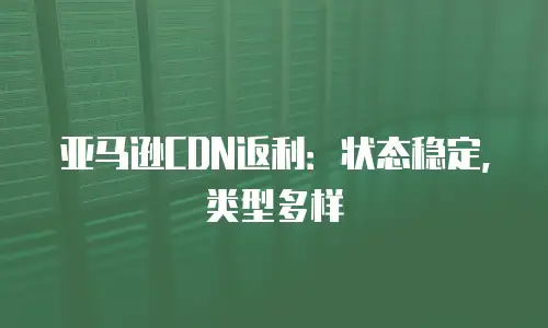 亚马逊CDN返利：状态稳定，类型多样