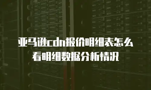 亚马逊cdn报价明细表怎么看明细数据分析情况