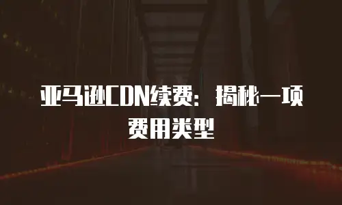 亚马逊CDN续费：揭秘一项费用类型