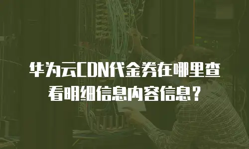 华为云CDN代金券在哪里查看明细信息内容信息？