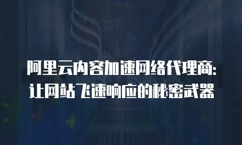 阿里云内容加速网络代理商：让网站飞速响应的秘密武器