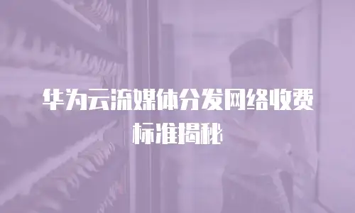 华为云流媒体分发网络收费标准揭秘