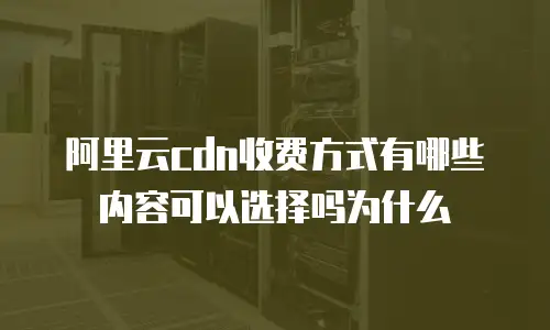 阿里云cdn收费方式有哪些内容可以选择吗为什么