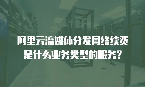阿里云流媒体分发网络续费是什么业务类型的服务？