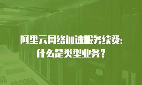 阿里云网络加速服务续费：什么是类型业务？