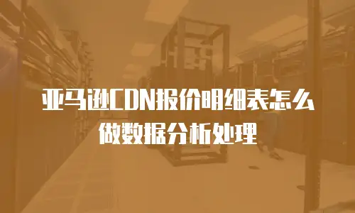 亚马逊CDN报价明细表怎么做数据分析处理