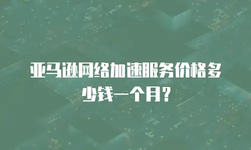 亚马逊网络加速服务价格多少钱一个月？