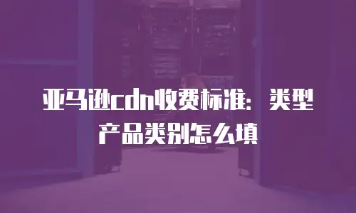 亚马逊cdn收费标准：类型产品类别怎么填