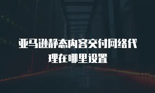 亚马逊静态内容交付网络代理在哪里设置
