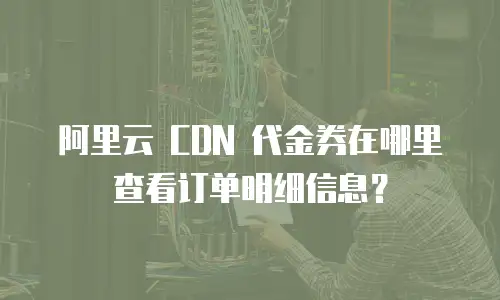阿里云 CDN 代金券在哪里查看订单明细信息？