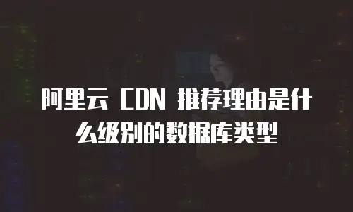 阿里云 CDN 推荐理由是什么级别的数据库类型