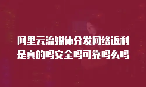 阿里云流媒体分发网络返利是真的吗安全吗可靠吗么吗