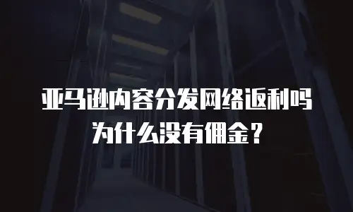 亚马逊内容分发网络返利吗为什么没有佣金？
