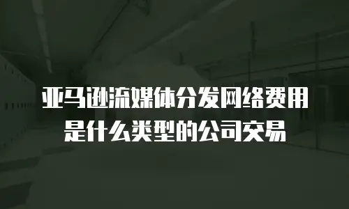 亚马逊流媒体分发网络费用是什么类型的公司交易