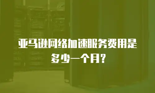 亚马逊网络加速服务费用是多少一个月？