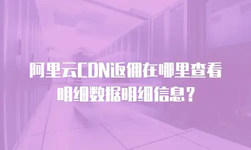 阿里云CDN返佣在哪里查看明细数据明细信息？