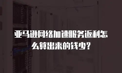 亚马逊网络加速服务返利怎么算出来的钱少？