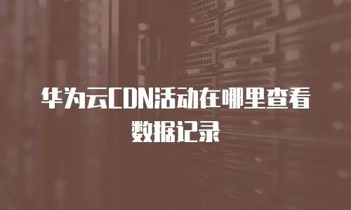 华为云CDN活动在哪里查看数据记录