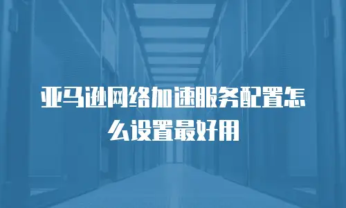 亚马逊网络加速服务配置怎么设置最好用