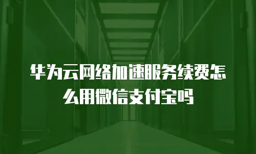 华为云网络加速服务续费怎么用微信支付宝吗