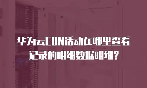 华为云CDN活动在哪里查看记录的明细数据明细？