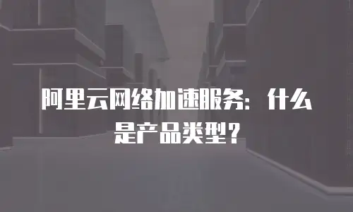 阿里云网络加速服务：什么是产品类型？