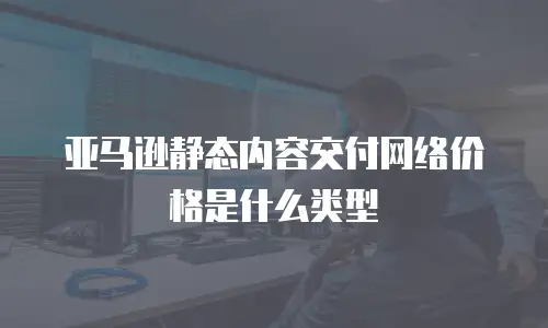 亚马逊静态内容交付网络价格是什么类型