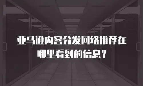亚马逊内容分发网络推荐在哪里看到的信息？