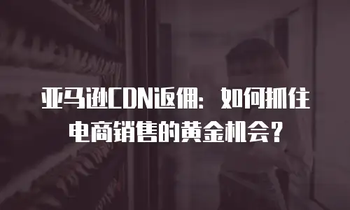 亚马逊CDN返佣：如何抓住电商销售的黄金机会？