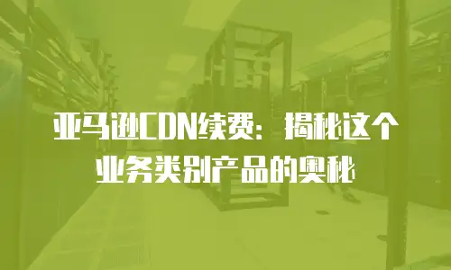 亚马逊CDN续费：揭秘这个业务类别产品的奥秘